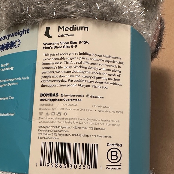 Bombas sparkly 3 pack calf socks.  Black, pink and silver - Picture 9 of 11